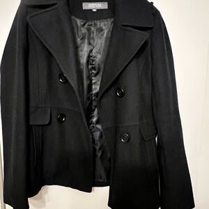 Kenneth Cole Reaction Classic Black Pea Coat